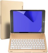 iPad 10.2 Toetsenbord Hoes 2020 iPad 8 Hoesje Book Case Keyboard Cover - Goud
