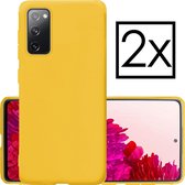 Samsung Galaxy S20 FE Hoesje Back Cover Siliconen Case Hoes - Geel - 2x