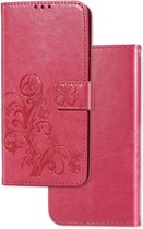 Hoesje geschikt voor iPhone 11 Pro - Bookcase - Pasjeshouder - Portemonnee - Bloemenprint - Kunstleer - Roze