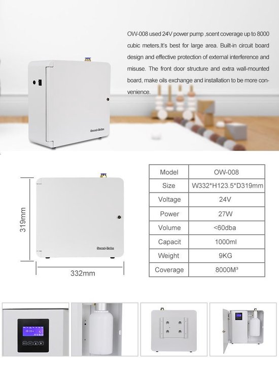 Diffuser Essentiële Oliën Groot + GRATIS 1 liter etherische olie