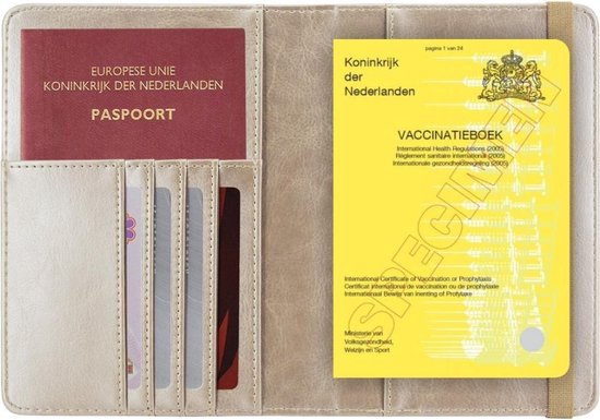 Goodline® - Etui Passeport Vaccination / Dossier pour Carnet Jaune / Carnet Vaccination - D1 - Champagne Or