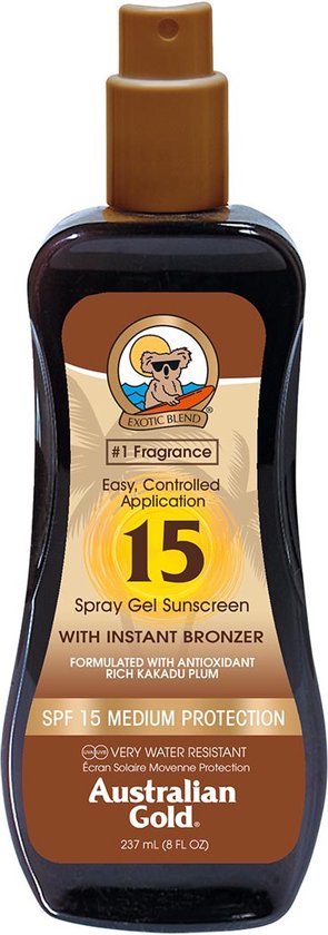 Australian Gold SPF 15 Spray Gel met Bronzer - 237 ml - zonnebrandcrème |  bol.com
