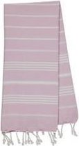 Kleine Hamamdoek Leyla Pink - 100x50cm - dunne katoenen handdoek - sneldrogende saunahanddoek