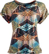 NED T-shirt Nox Ss Colered Waves Tricot 21w1 Mc011 02 Colered 903 Dames Maat - M
