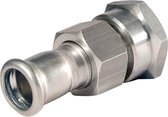 Bonfix Press - RVS 316 - perskoppeling - 3-delige koppeling (messing - wartel -) - 2" x 54 mm - met vlakke dichting - konische  - bi.dr. x Press - KIWA - DVGW - WRAS keur