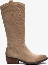 TwoDay suede dames cowboy western laarzen - Beige - Maat 40