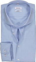 Seidensticker shaped fit overhemd - lichtblauw fijn Oxford - Strijkvrij - Boordmaat: 44