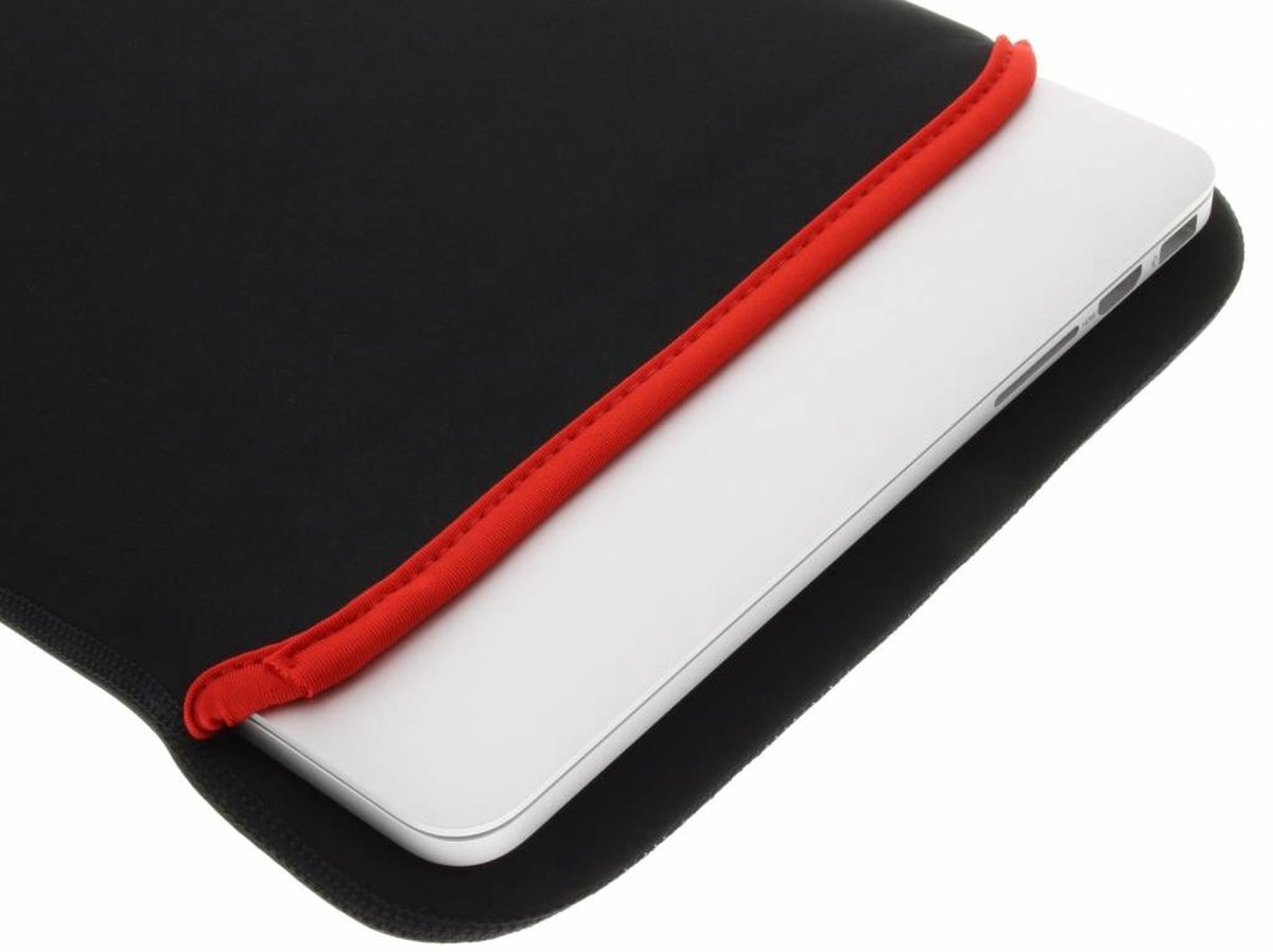 Universele neopreen laptop sleeve 14-17 inch, licht, flexibel, duurzaam, slank design, rood accent - Afbeelding 3