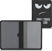 kwmobile hoes voor kentekenbewijs en rijbewijs - Omslag met pasjeshouder in wit / zwart - Imitatieleer - Don't Touch My Car design