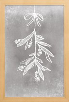 JUNIQE - Poster in houten lijst Mistletoe -40x60 /Grijs & Wit