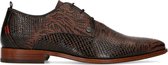 Rehab - Heren -  Bruine veterschoenen met tijgerprint - Maat 43