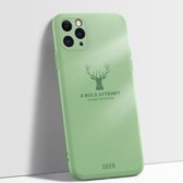 Voor iPhone 11 Pro Elk patroon schokbestendig siliconen beschermhoes (avocado groen)