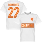 Nederlands Elftal Dumfries 22 Team T-Shirt - Wit - XS