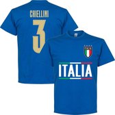 Italië Chiellini 3 Team T-Shirt - Blauw - XXL