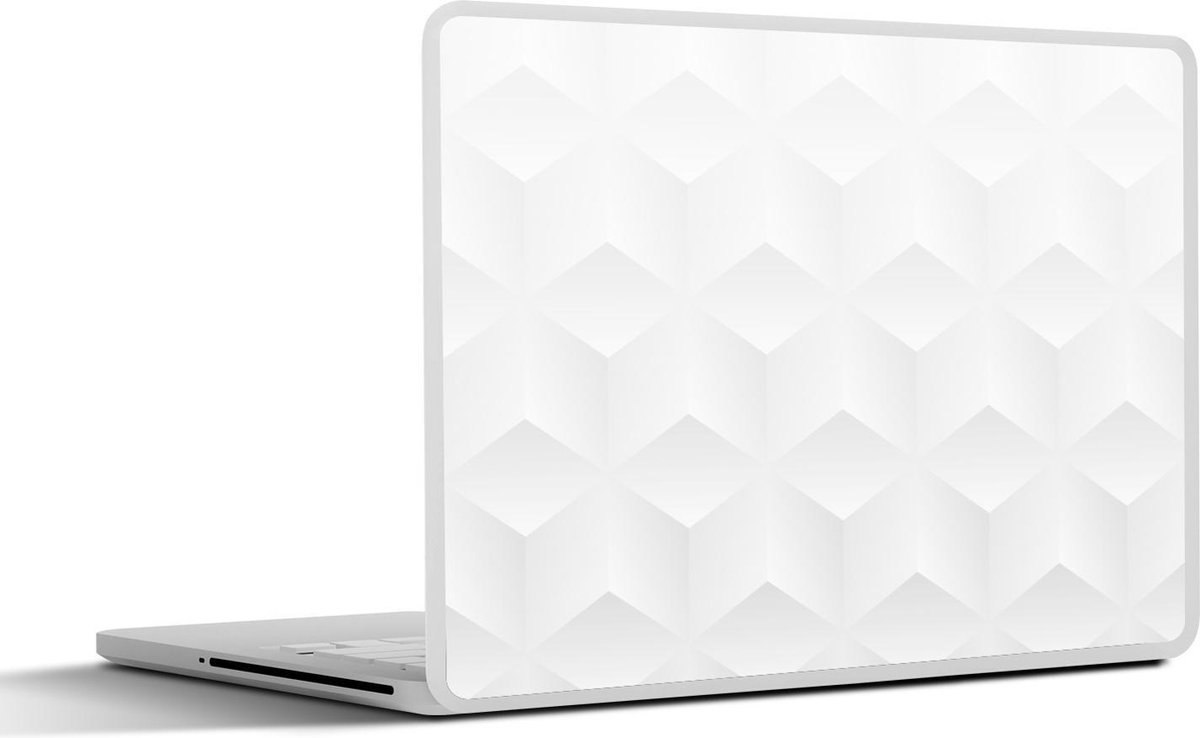 Laptop sticker - 10.1 inch - Achtergrond - 3D - Wit - 25x18cm - Laptopstickers - Laptop skin - Cover