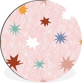 WallCircle - Cercle Mural - Cercle Mural - Enfant - Rose - Espace - Aluminium - Dibond - 120x120 cm - Intérieur et Extérieur XXL