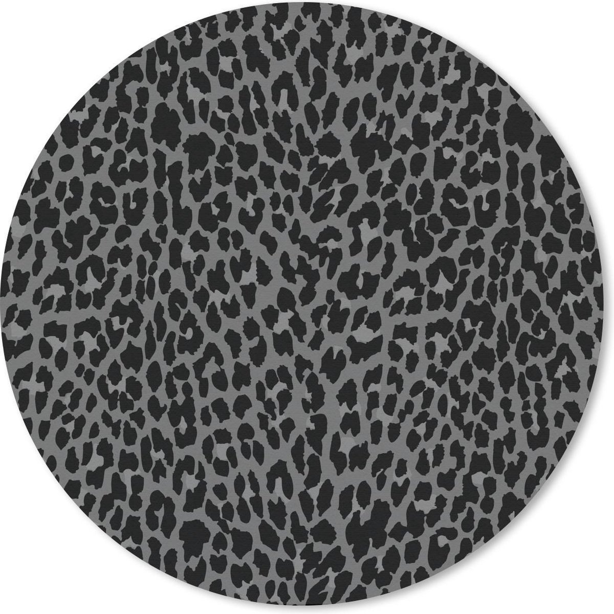 Muismat rond 30x30 cm - Mousepad Luipaard - Patronen - Grijs - Ronde muismatten