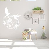 Muursticker Vogels -  Wit -  60 x 73 cm  -  slaapkamer  woonkamer  dieren - Muursticker4Sale