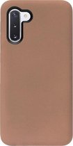 - ADEL Siliconen Back Cover Softcase Hoesje Geschikt voor Samsung Galaxy Note 10 - Bruin