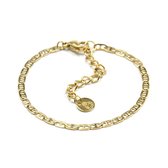 Armband Mykonos Goud | 18 karaat gouden plating | Staal | Schakelarmband - 15 cm + 3 cm extra | Buddha Ibiza
