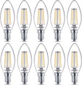 10 stuks Philips LED Kaarslamp E14 4.3W 2700K Helder Niet dimbaar