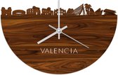 Skyline Klok Valencia Palissander hout - Ø 40 cm - Woondecoratie - Wand decoratie woonkamer - WoodWideCities