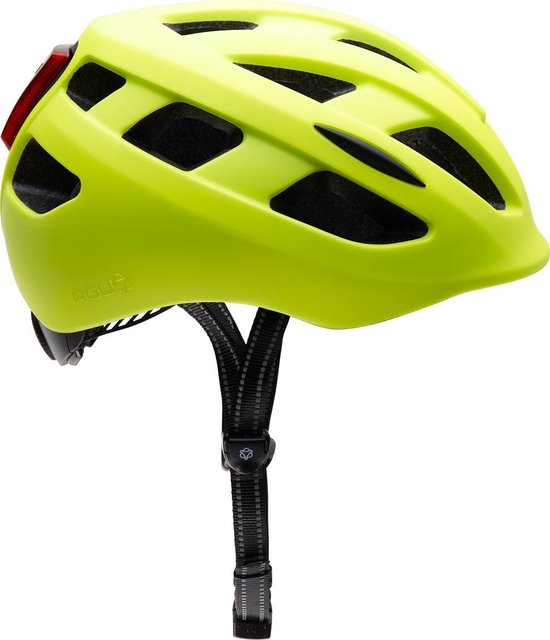 Casque de vélo AGU Civick - Jaune Fluo - L / XL - avec éclairage LED | bol