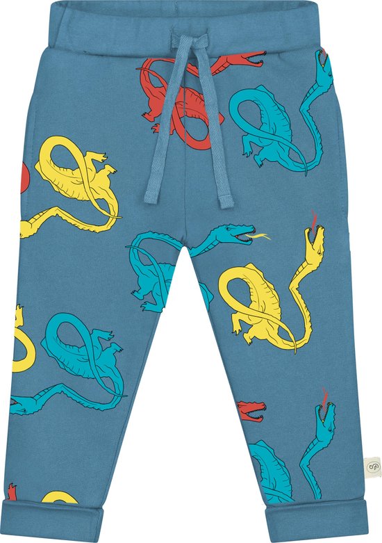 Smitten Organic ' Dragons in Camping' Pantalon de survêtement imprimé en couleur Denim vif