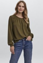 Vero Moda Blouse Vmmolly L/s Key Top Ga 10255553 Dark Olive Dames Maat - S