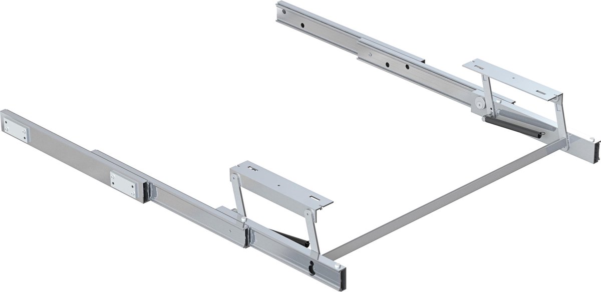 Emuca Uitschuifbare en heftbare tafel OplÃ  Top voor keuken, aluminium, geanodiseerd roestvrij