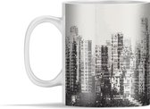 Mok - Abstracte mozaïek van gebouwen met geometrische vormen - 350 ml - Beker