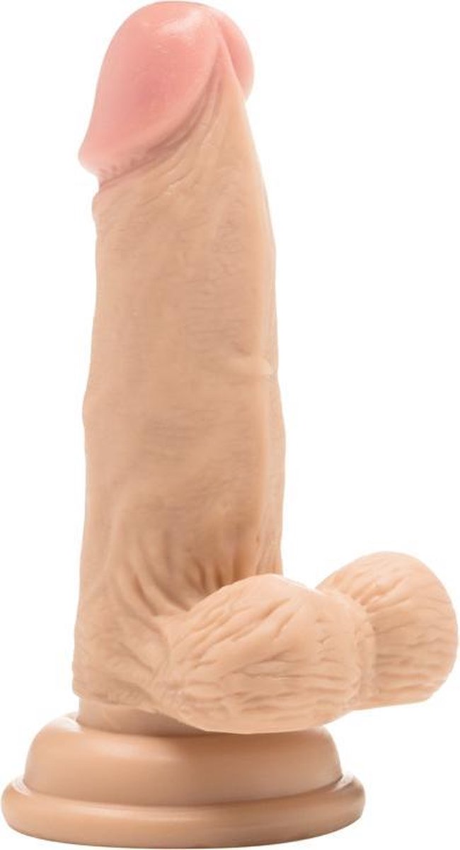 Realrock – Realistisch Dildo met Balzak en Aders van Hoog Kwaliteit 20 cm - beigeig