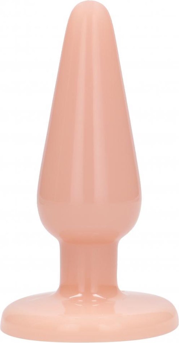 Plug & Play Rubberen Butt Plug met Zuignap Basic - 12,7 cm - beige
