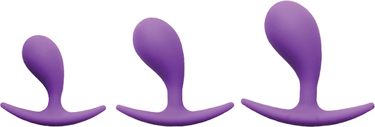 Frisky Booty Poppers Siliconen Anaalplug Set Van 3 - Paars