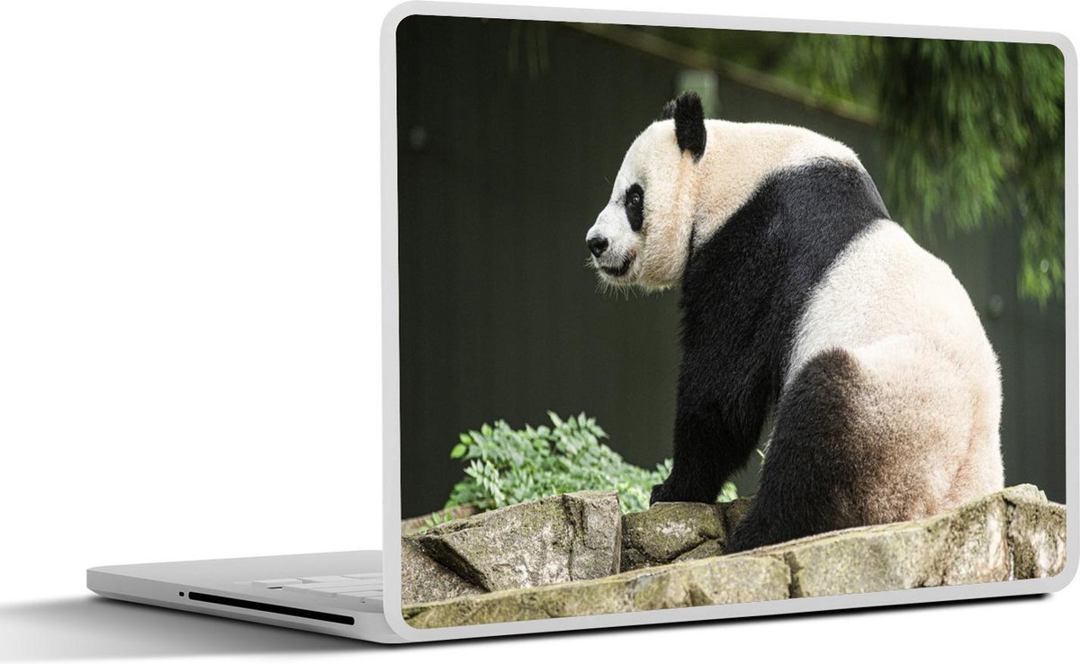 Afbeelding van product SleevesAndCases  Laptop sticker - 14 inch - Panda - Steen - Plant