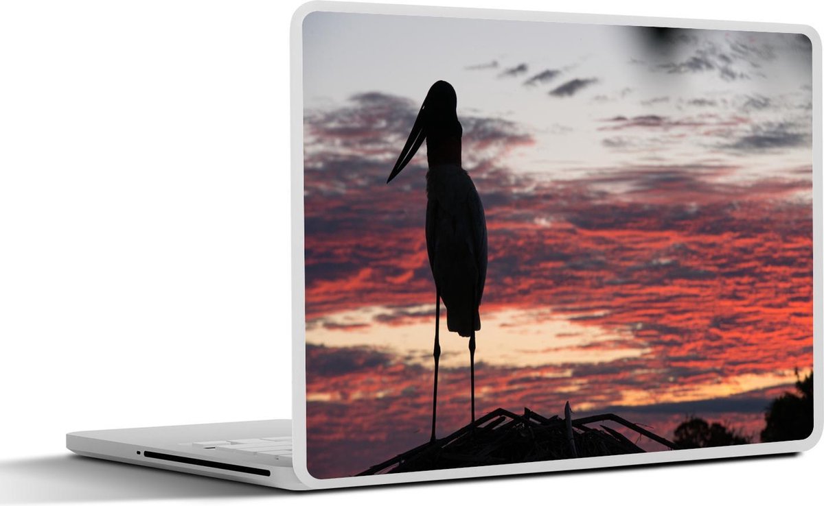 Afbeelding van product SleevesAndCases  Laptop sticker - 13.3 inch - Vogels - Ooievaar - Zonsondergang