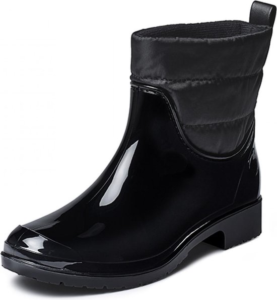 Gevavi boots - Liss Gevoerde PVC Regenlaarzen voor Dames - Waterdichte Laars - Zwart - Maat 38