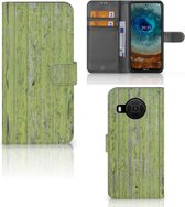 Wallet Book Case Nokia X10 | Nokia X20 Telefoon Hoesje Green Wood