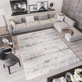 Tapiso Troya Vloerkleed Woonkamer Slaapkamer Beige Lijnen Design Eyecatcher Interieur Woonsfeer Modern Stijlvol Trendy Duurzaam Hoogwaardig Tapijt Maat - 140x200