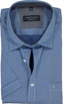 Casa Moda Sport Comfort Fit overhemd - korte mouw - lichtblauw mini dessin (contrast) - Strijkvriendelijk - Boordmaat: 43/44