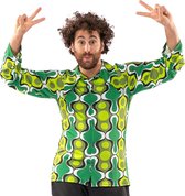 Original Replicas - Hippie Kostuum - Jaren 70 Hippie Soul Disco 60s Ga Voor Groen Shirt Man - Groen - Small - Carnavalskleding - Verkleedkleding