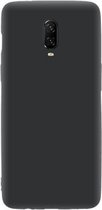 Telefoonglaasje Hoesje Geschikt voor OnePlus 6T - TPU - Zwart - Beschermhoes - Case - Cover