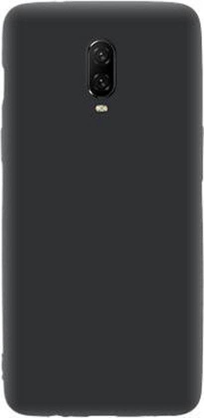 Telefoonglaasje Hoesje Geschikt voor OnePlus 6T - TPU - Zwart - Beschermhoes - Case - Cover