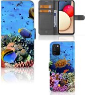 Portemonnee Telefoonhoesje Geschikt voor Samsung Galaxy A03s GSM Hoesje Vissen