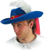 Carnival Toys Musketierhoed Veer Vilt Blauw/rood One-size