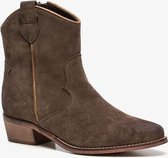 TwoDay suede dames cowboy western laarsjes - Groen - Maat 40 - Echt leer