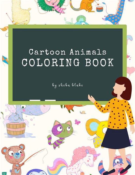 Cartoon Animals Coloring Book for Kids Ages 3+ (Printable Ve ... - cover