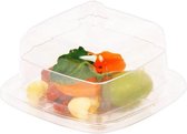 Degustatieset polyestyreen Met deksel Vierkant (6 pcs)
