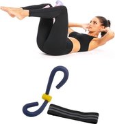 2 in 1 kachelpijp apparaat + squat weerstandsband heuplift en buik fitness trainingsapparatuur set (diepblauw)
