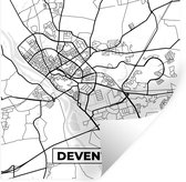 Stickers muraux - Carte - Deventer - Zwart - Wit - 50x50 cm - Feuille adhésive